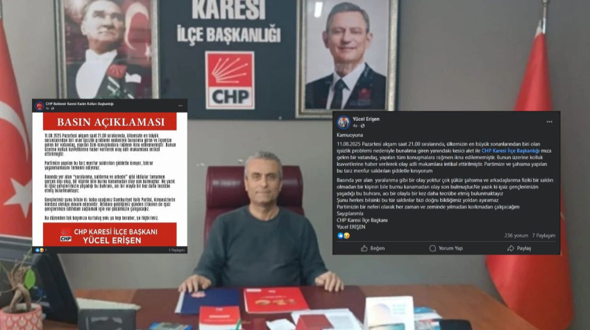 CHP Karesi İlçe Başkanlığı’nda Kesici Aletle Gergin Anlar