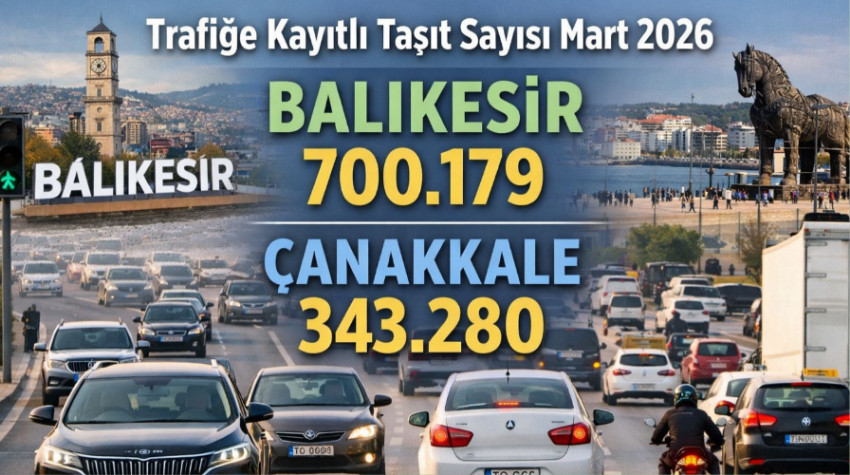 Balıkesir’de Taşıt Sayısı 700 Bini Aştı- Mart 2026
