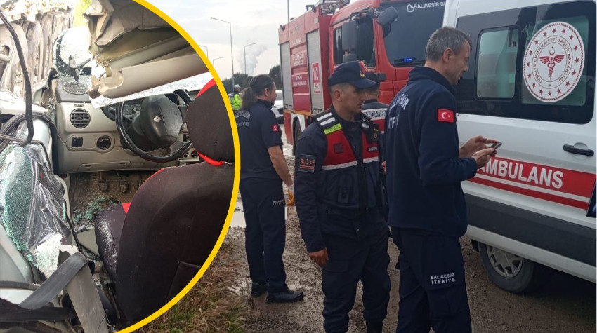 Balıkesir Organize Sanayi Bölgesi’nde Kaza: Tıra Çarpan Araçta 1 Kişi Yaralandı!