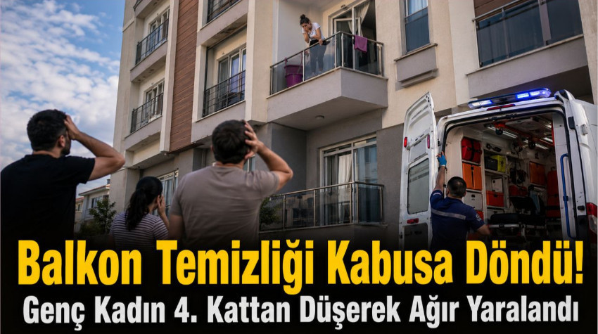 Balkon Temizliği Kabusa Döndü! Genç Kadın 4. Kattan Düşerek Ağır Yaralandı